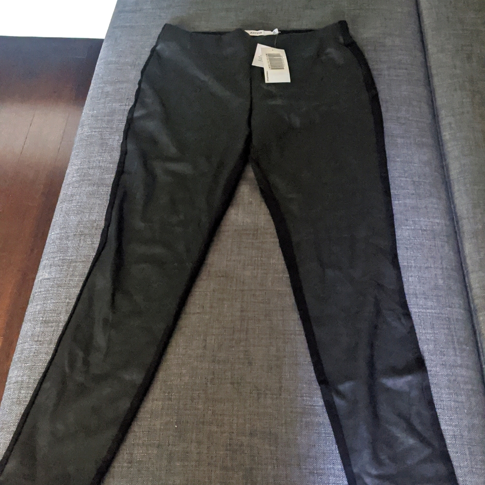 NWT black pleather pants
